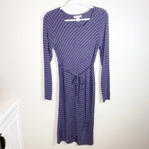 Motherhood Maternity Tie Waist Striped Dress